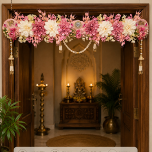 Pink & White Floral Bandhanwar - Image 2